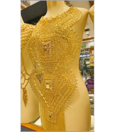 Gold Sequin Cutout Dress